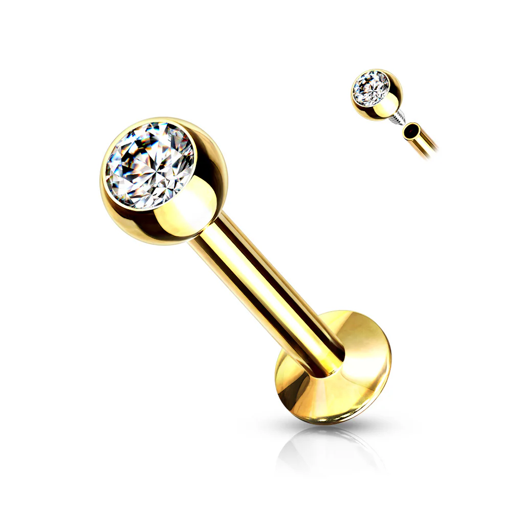 1 Pc CZ Ball Internally Threaded Lip Labret Ear Cartilage 18G - Image 5