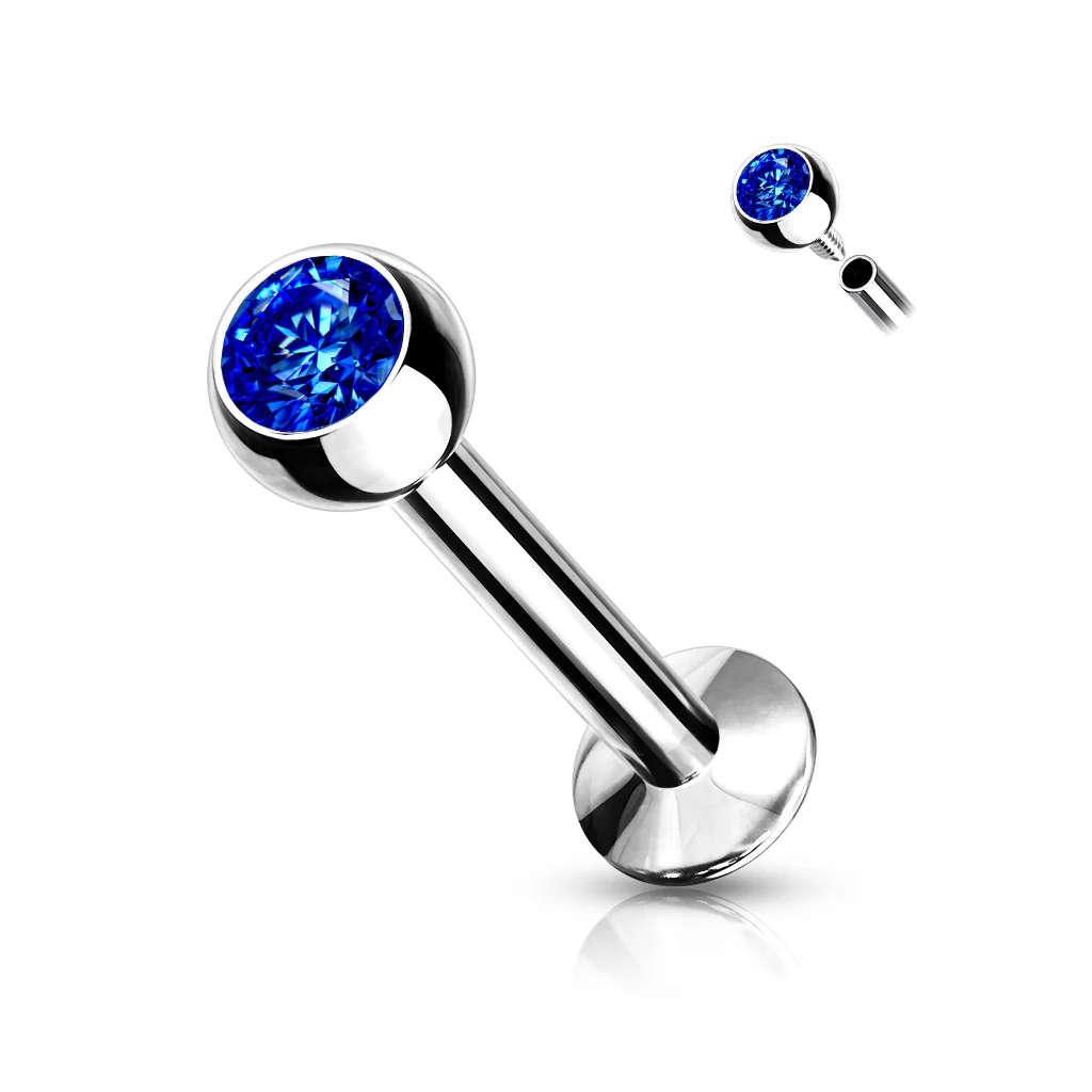 1 Pc CZ Ball Internally Threaded Lip Labret Ear Cartilage 18G - Image 7