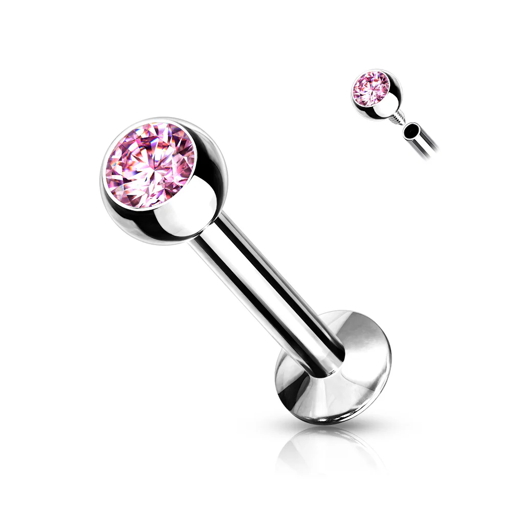 1 Pc CZ Ball Internally Threaded Lip Labret Ear Cartilage 18G - Image 8