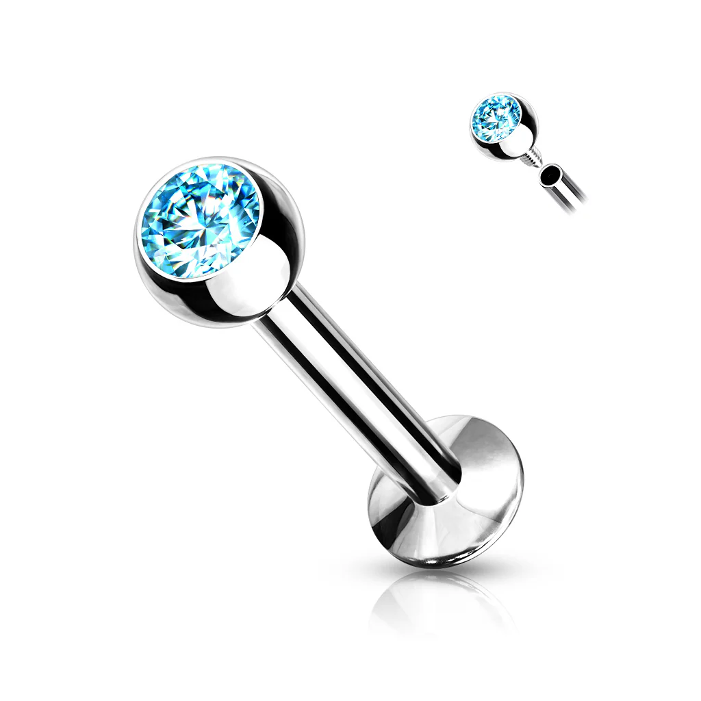 1 Pc CZ Ball Internally Threaded Lip Labret Ear Cartilage 18G - Image 9