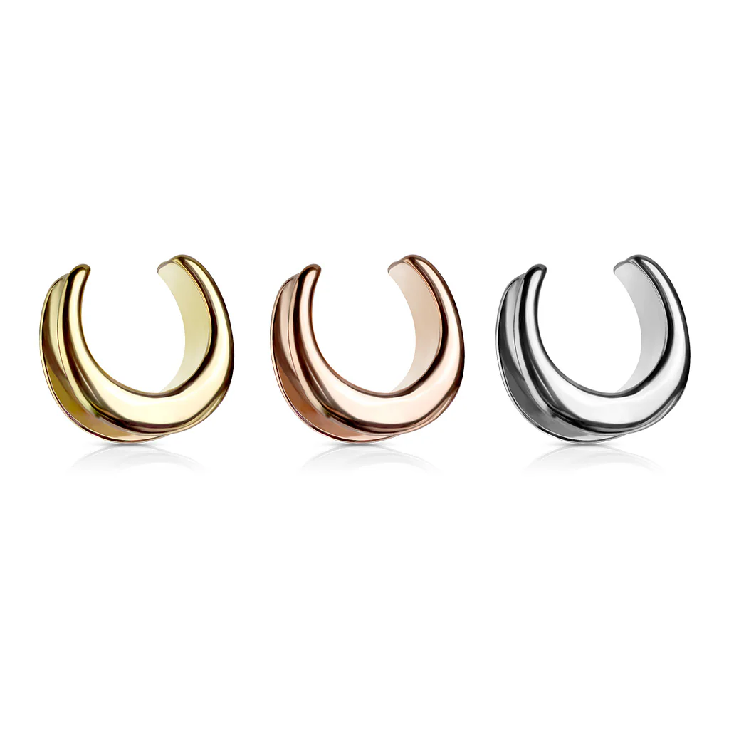 1 Pc Plain All Surgical Steel Saddle Spreader Ear Plugs - Image 6