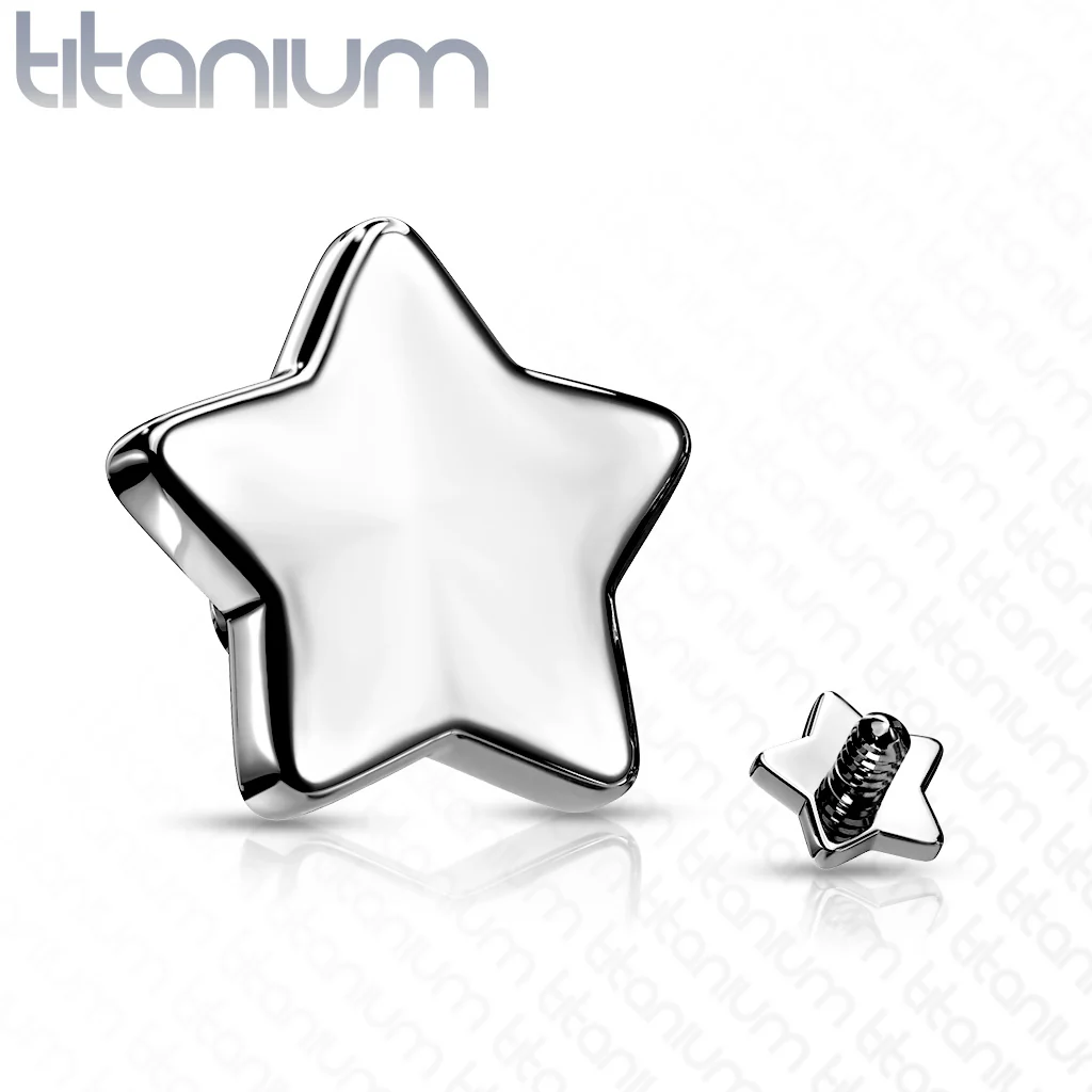 10 Pc Value Pack Titanium Flat Star Dermal Anchor Top - Image 2