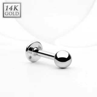 14K Solid White Gold Labret Monroe Stud - Image 2