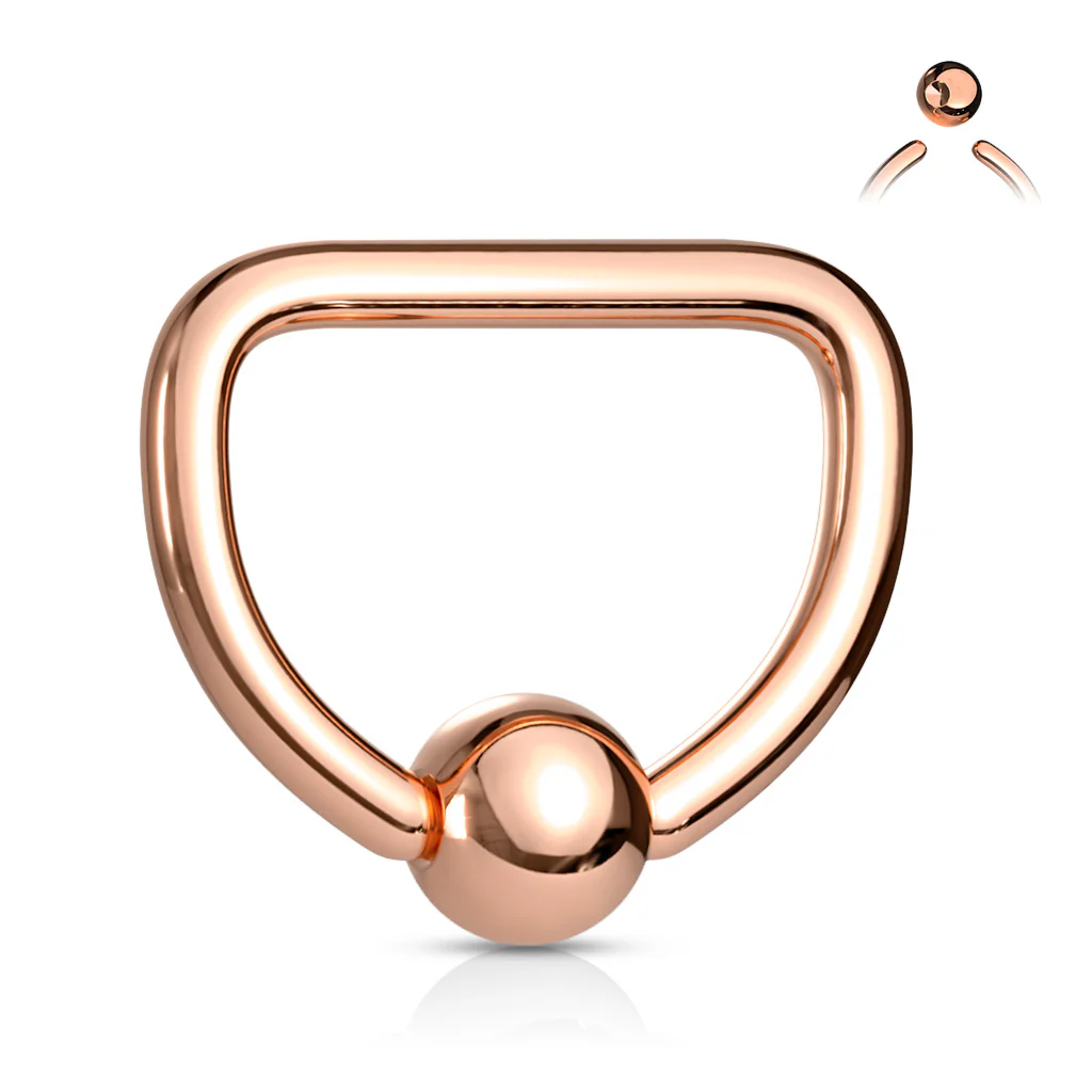 16G Titanium D Shaped Captive Rings Ear Cartilage Nose Septum Ring - Image 4