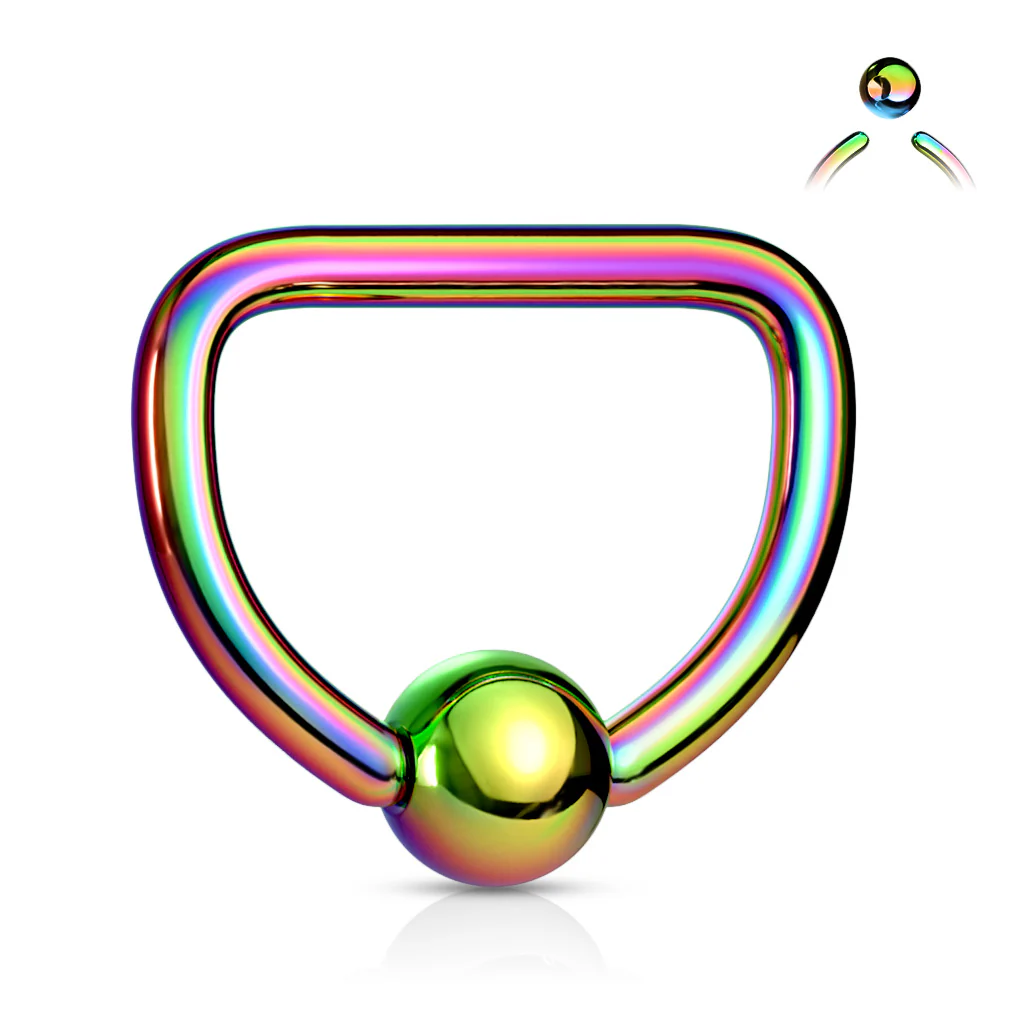 16G Titanium D Shaped Captive Rings Ear Cartilage Nose Septum Ring - Image 5