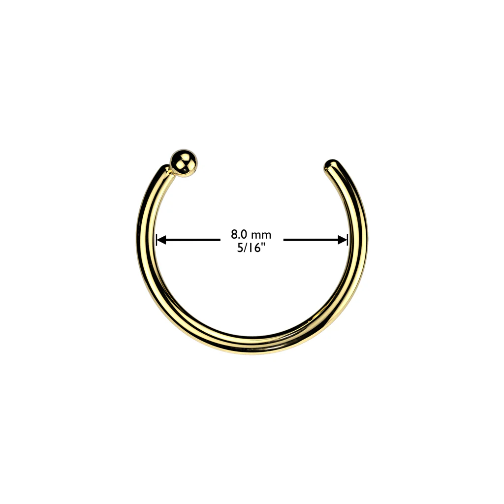 Titanium Nose Hoop Ring With Bar Stopper - Image 3