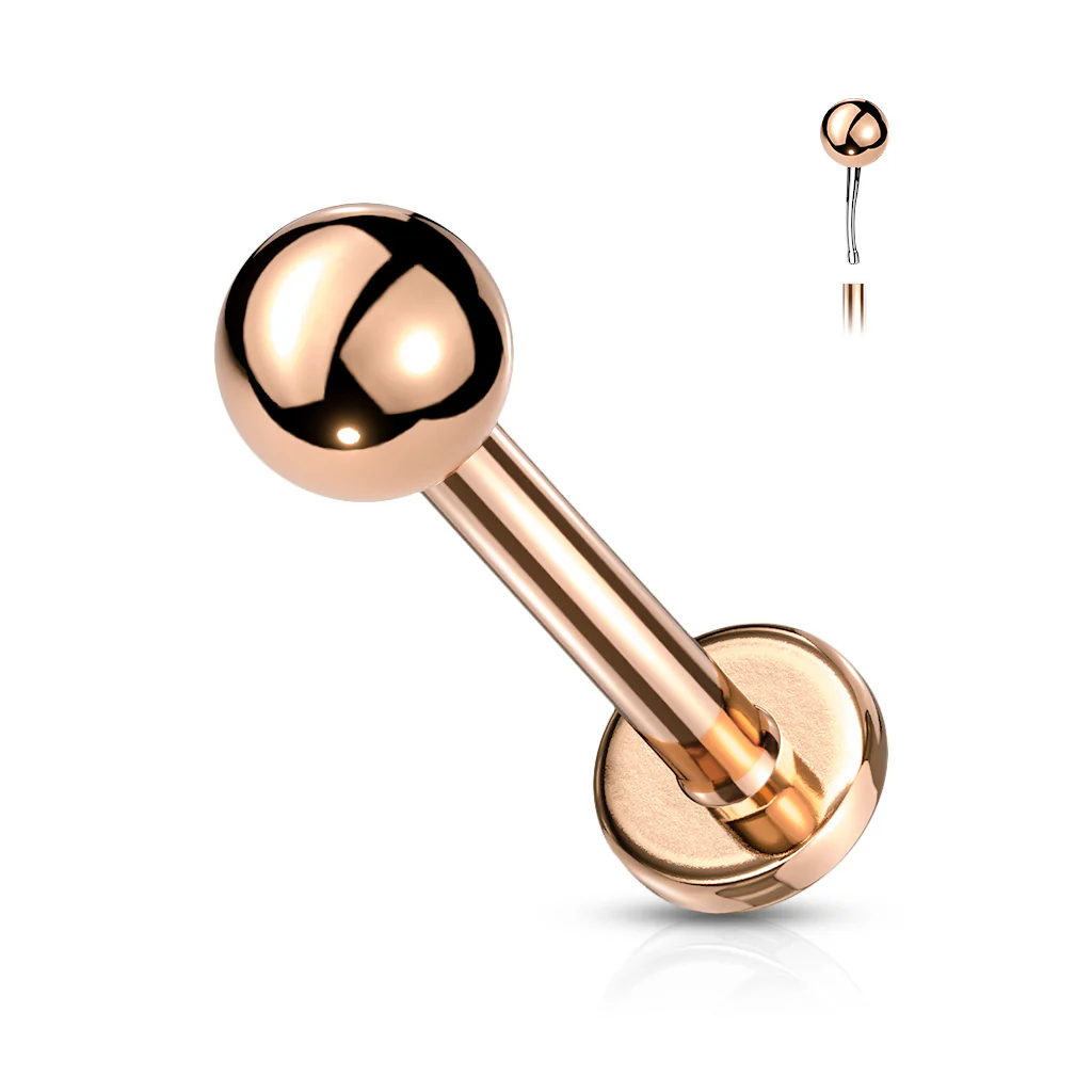 20G Titanium Push In Top Ball Threadless Lip Labret Monroe Ear Cartilage - Image 4
