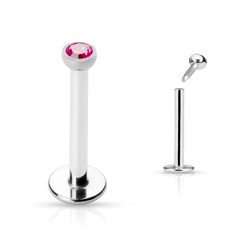 CZ Top Internal Threaded Labret Monroe Daith Tragus Helix Stud - Image 9