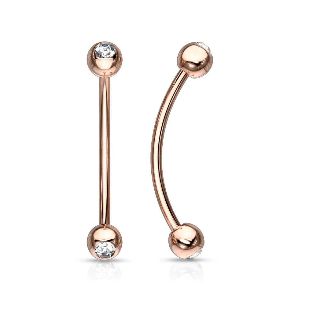 3 mm CZ Ends Curved Barbell Lobe Snake Eye Piercing 16G - Image 6