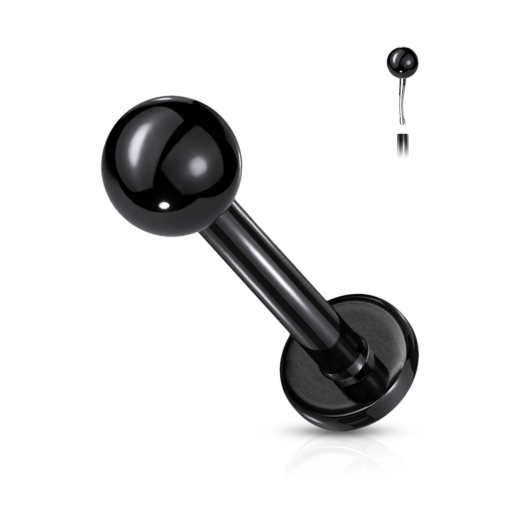 3 mm Push In Ball Titanium Lip Labret Ear Cartilage Tragus - Image 3