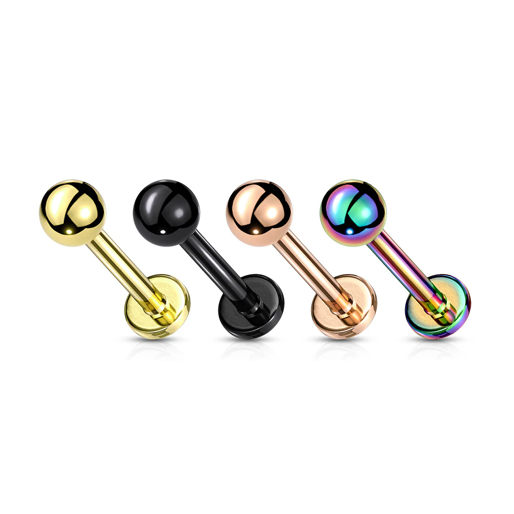 3 mm Push In Ball Titanium Lip Labret Ear Cartilage Tragus - Image 6