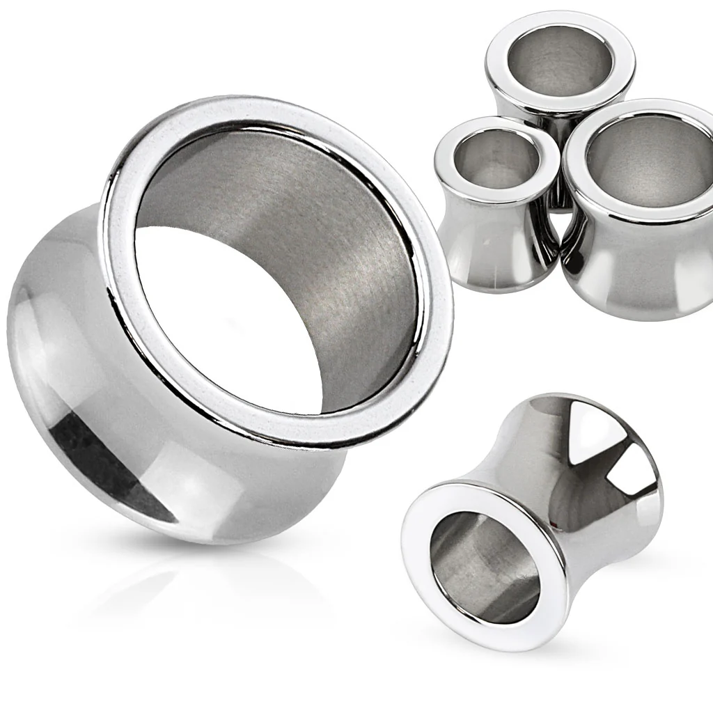 Pair Surgical Stainless Steel Thick Double Flare Ear Tunnels - Image 7
