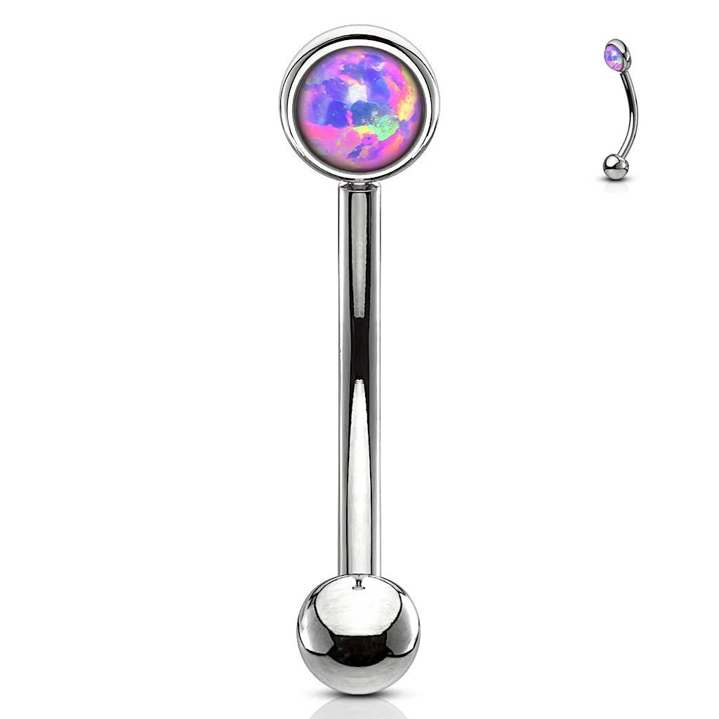 3mm Opal 316L Surgical Steel Eyebrow Ring Rook Piercing - Image 7