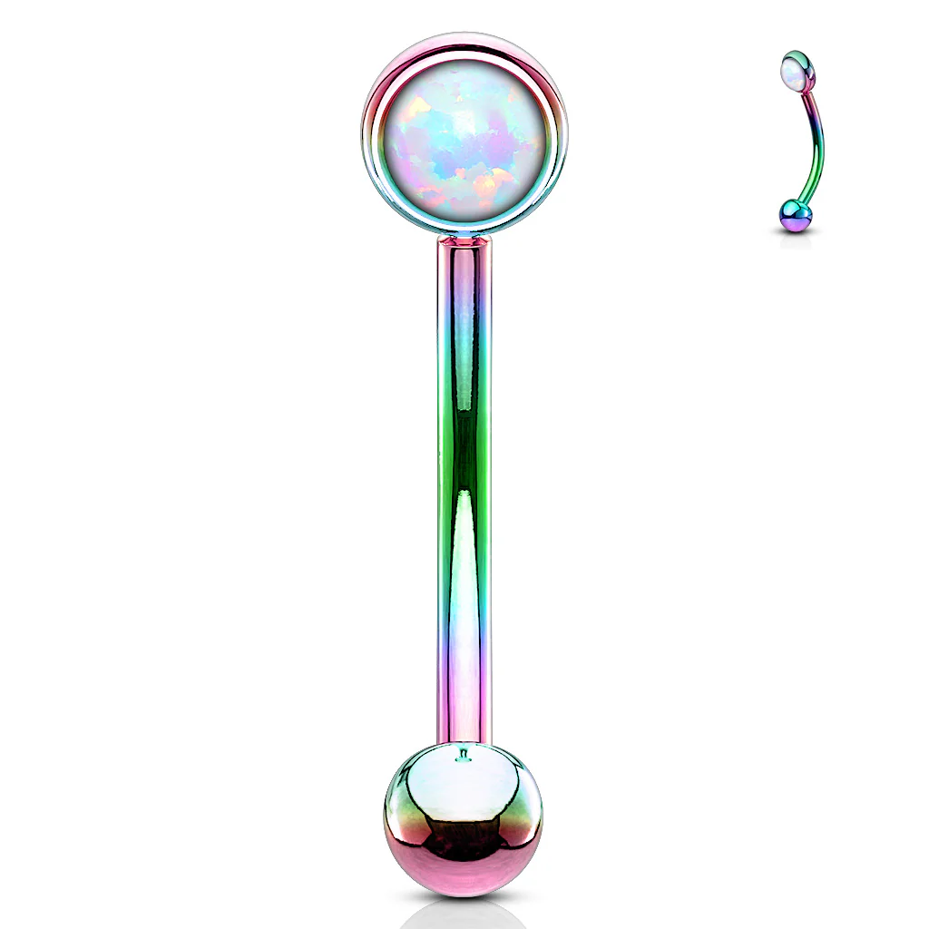 3mm Opal 316L Surgical Steel Eyebrow Ring Rook Piercing - Image 9