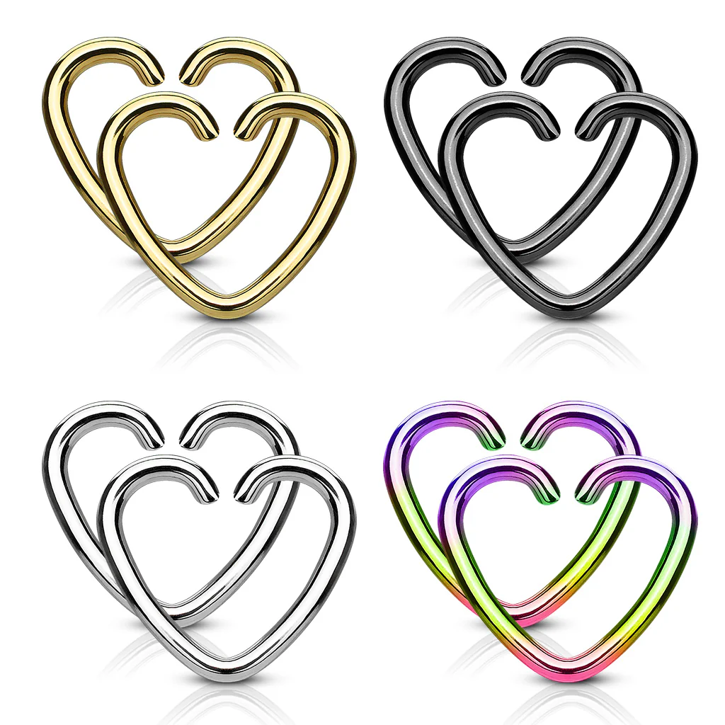 Heart Shaped Ear Cartilage Daith Helix Tragus Rook Rings - Image 2