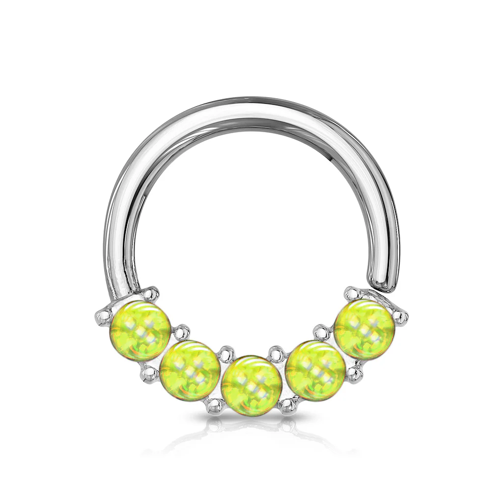 5 Epoxy Stone Front Facing Set All Surgical Steel Bendable Nose Septum Cartilage Daith - Image 5