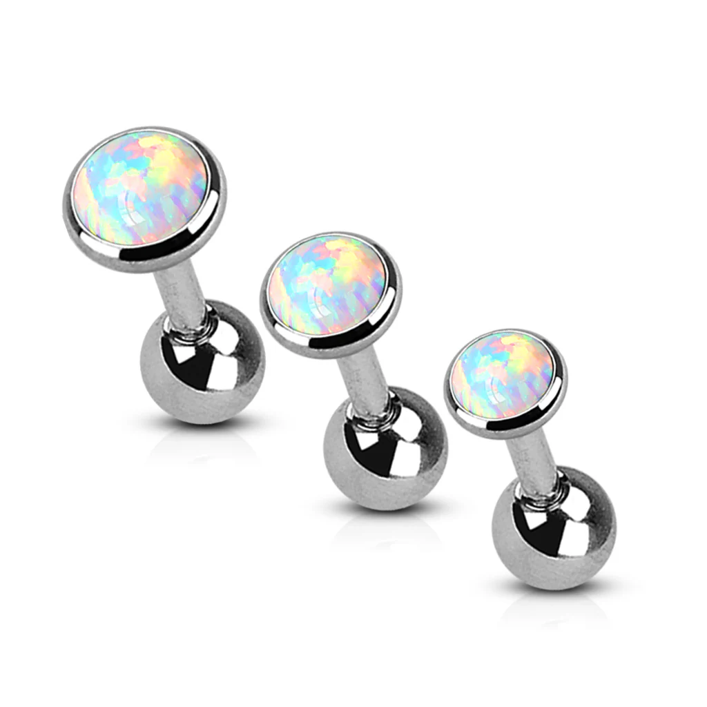 9 Pc Combo Opal Surgical Steel Cartilage Helix Daith Tragus Lobe Barbell - Image 2