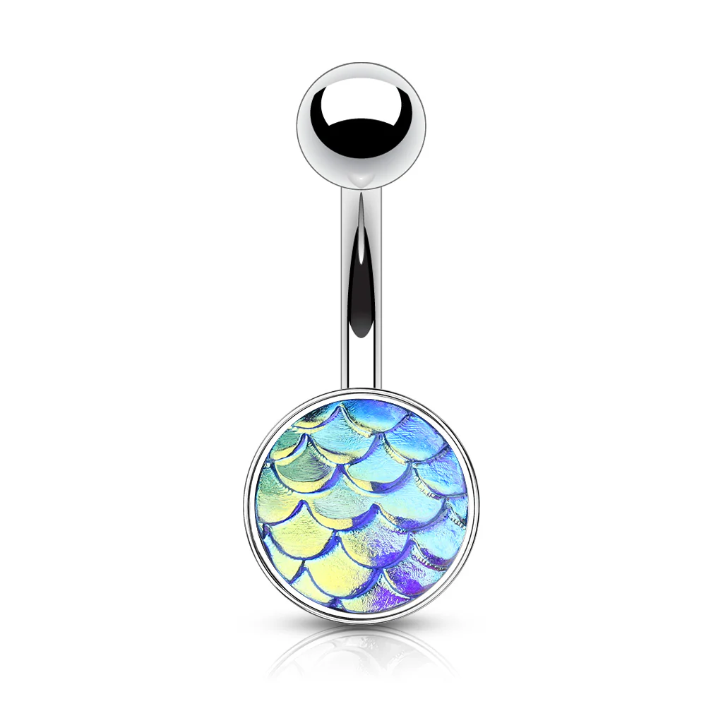 AB Effect Fish Scale Belly Button Navel Rings - Image 3