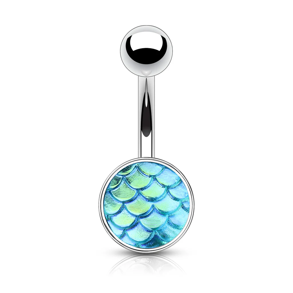 AB Effect Fish Scale Belly Button Navel Rings - Image 4