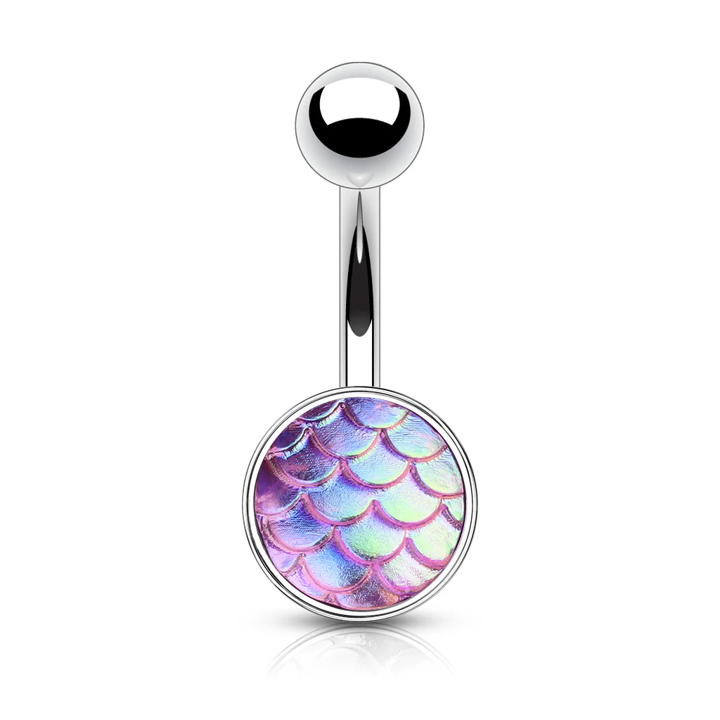 AB Effect Fish Scale Belly Button Navel Rings - Image 5