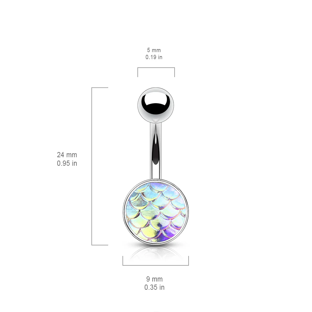 AB Effect Fish Scale Belly Button Navel Rings - Image 6