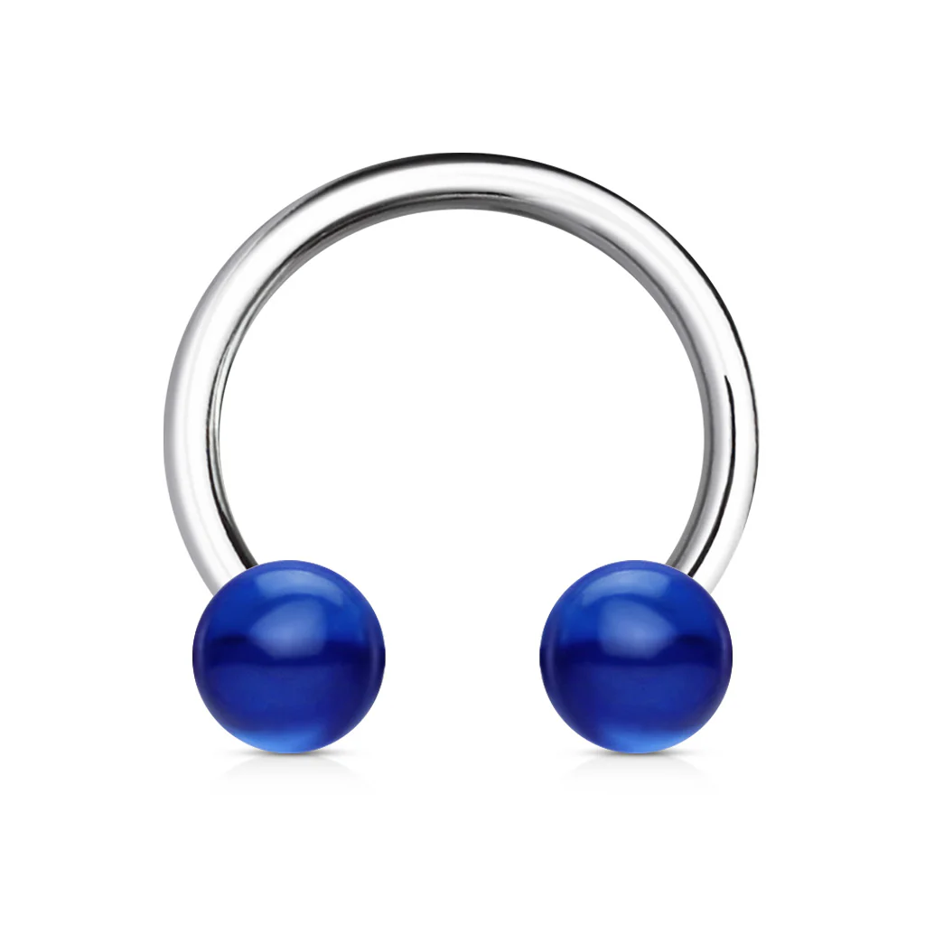 Acrylic Balls 316L Surgical Steel Horseshoe Circular Barbells - Image 4