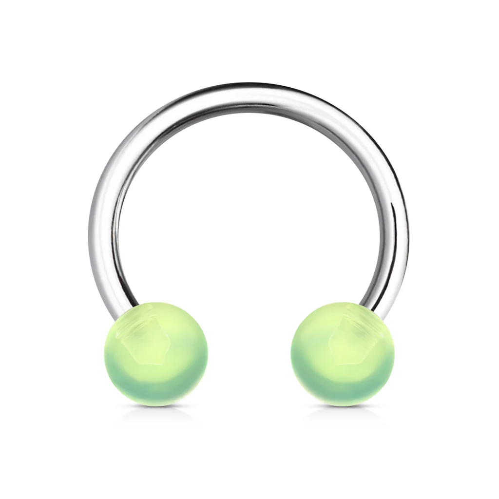 Acrylic Balls 316L Surgical Steel Horseshoe Circular Barbells - Image 6