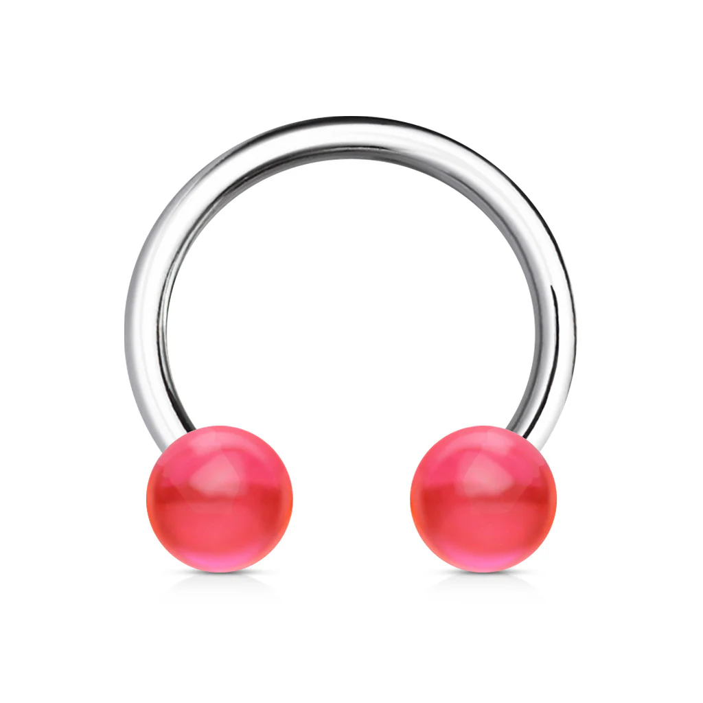 Acrylic Balls 316L Surgical Steel Horseshoe Circular Barbells - Image 8