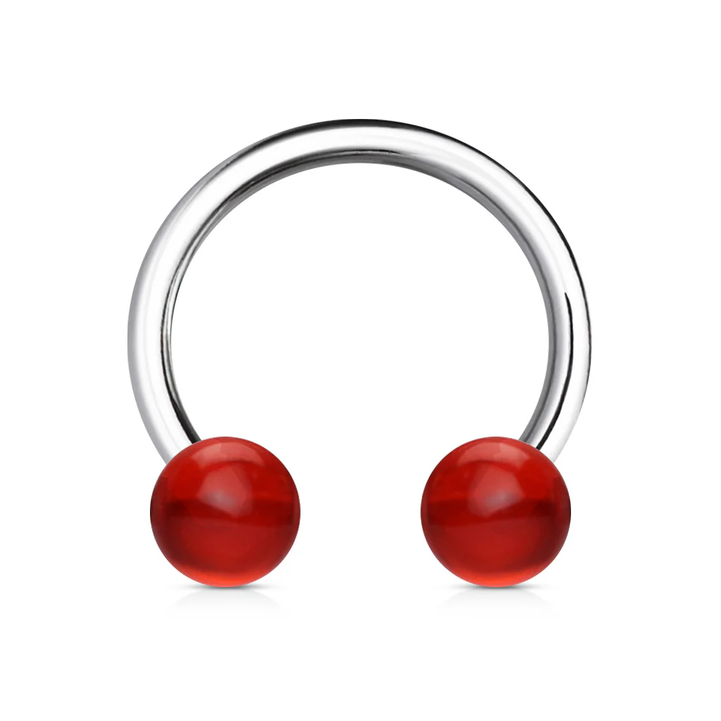 Acrylic Balls 316L Surgical Steel Horseshoe Circular Barbells - Image 9
