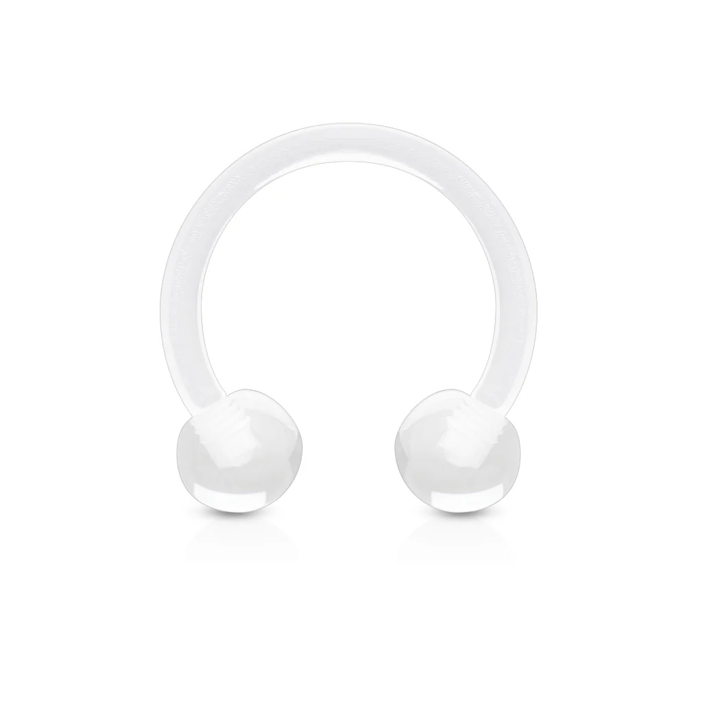 All Acrylic Flexible Horseshoe Circular Barbell Tragus Cartilage 16GA - Image 5
