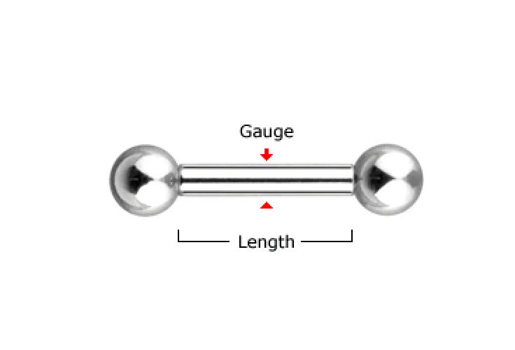 Basic CZ Internally Threaded Surgical Steel Barbell Tongue Rings - Image 2