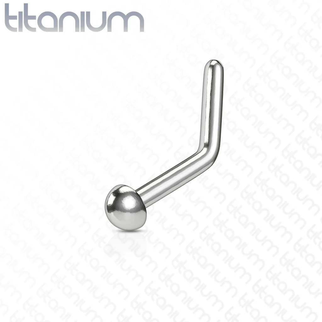 Basic Titanium L Bend Nose Stud Ring - Image 3