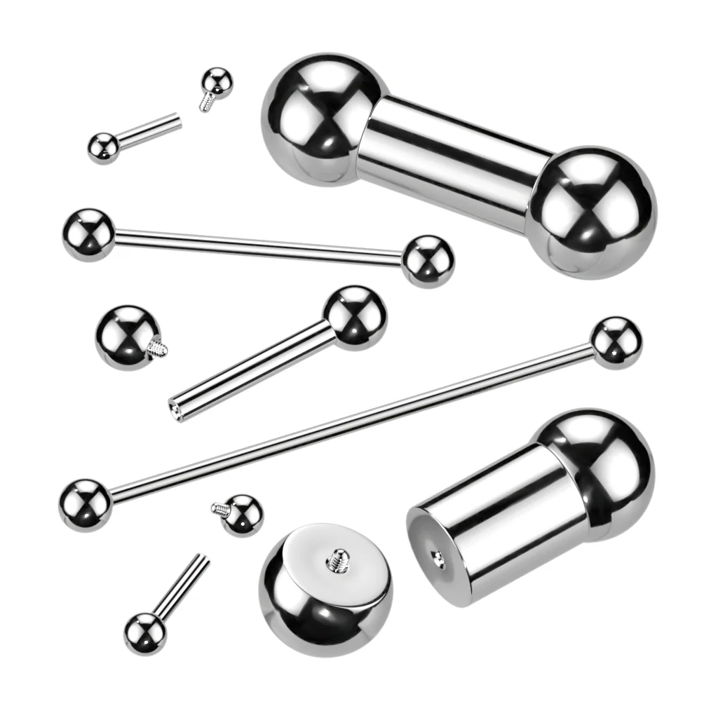 Basic Internally Threaded Barbell Tongue Ring Industrial Barbell