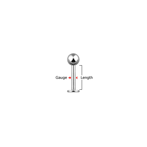 Basic Internal Threaded Implant Grade Solid Titanium Labret Monroe Studs 16GA - Image 2