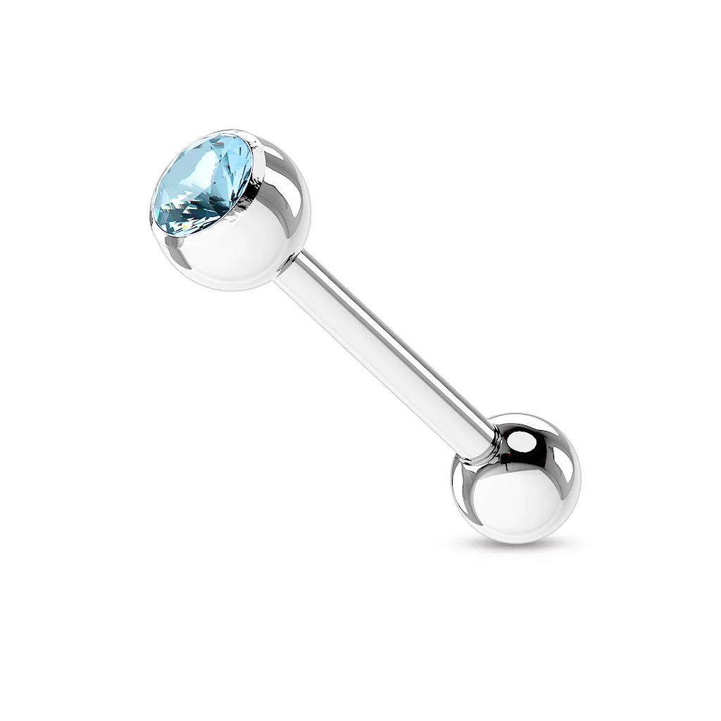 Basic Press Fit CZ Surgical Steel Tragus Barbell Tongue Rings - Image 11