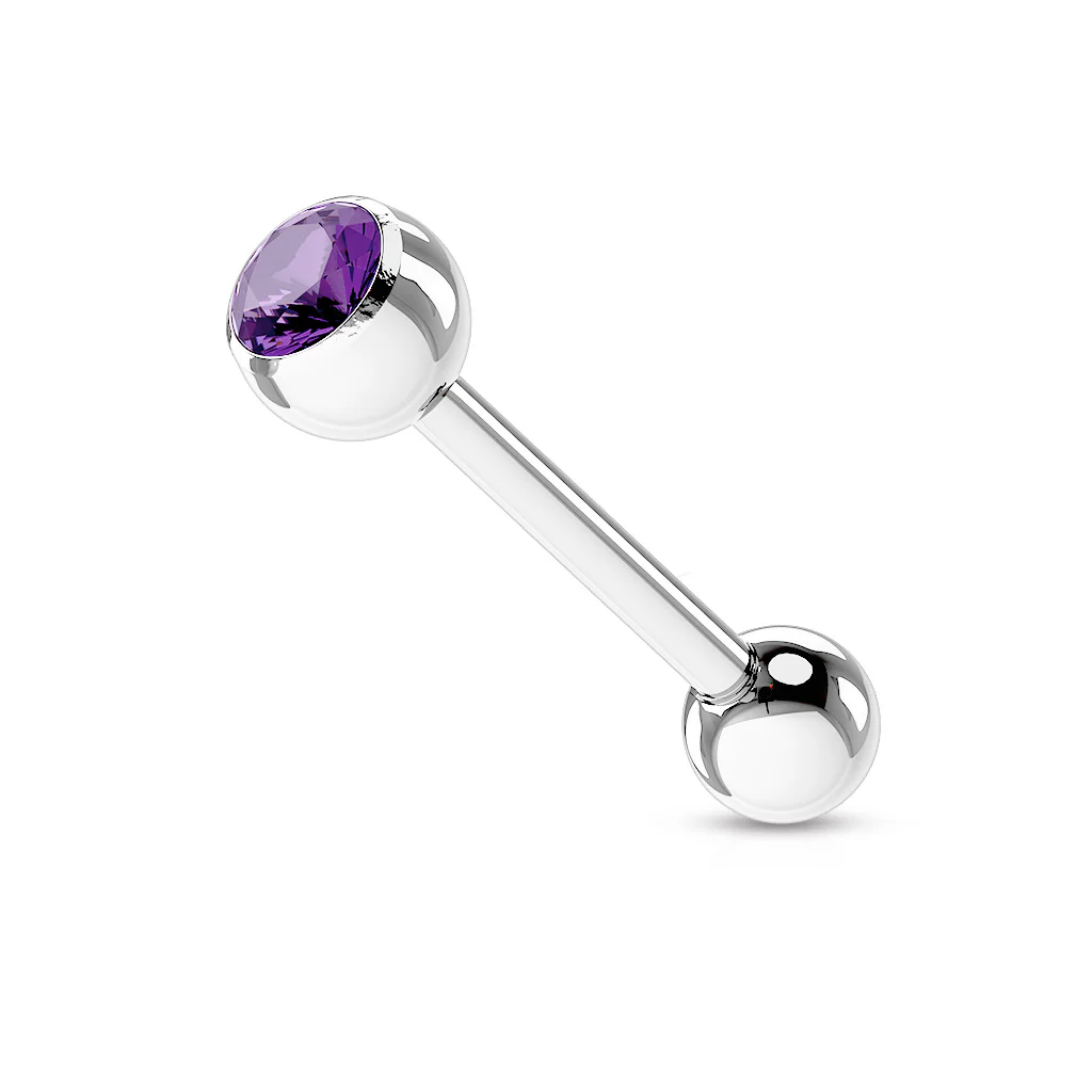 Basic Press Fit CZ Surgical Steel Tragus Barbell Tongue Rings - Image 13