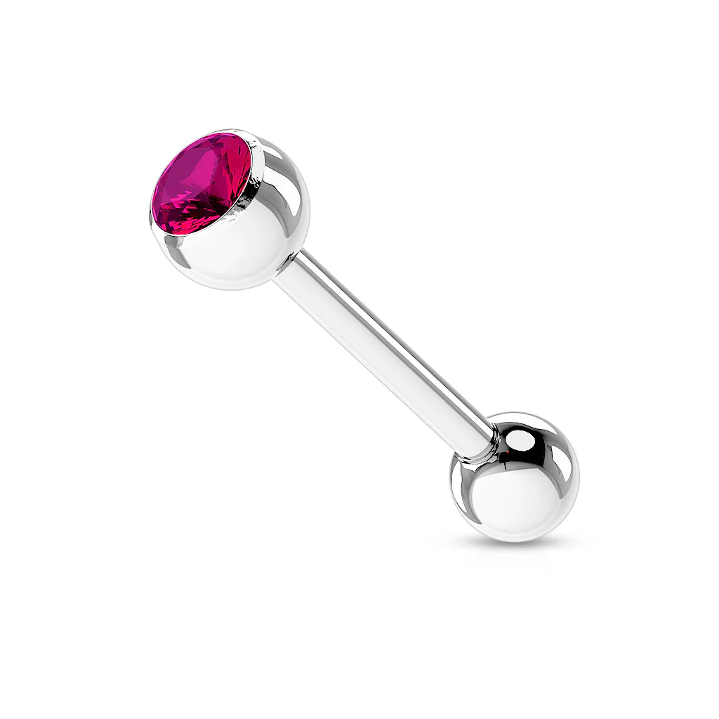 Basic Press Fit CZ Surgical Steel Tragus Barbell Tongue Rings - Image 6