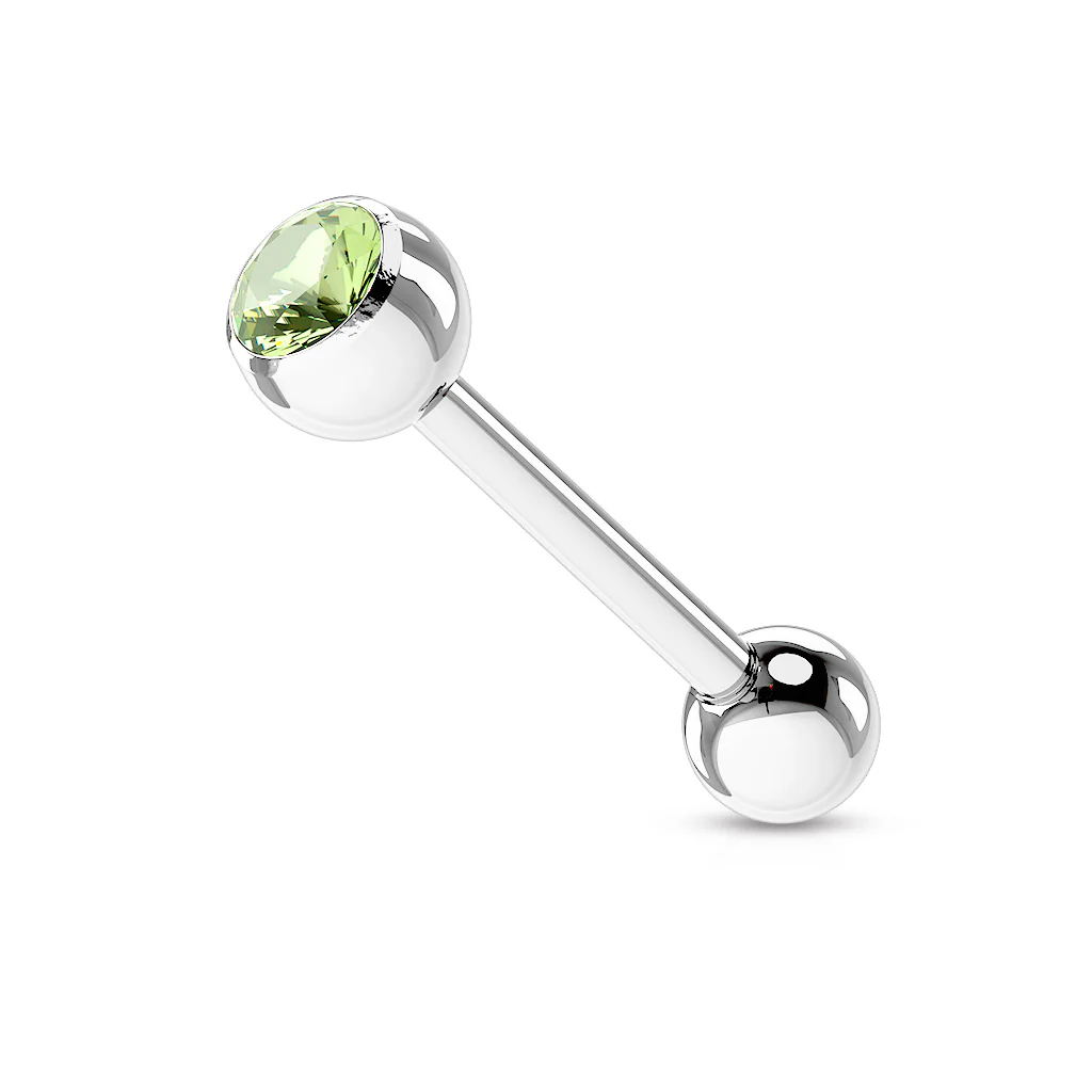 Basic Press Fit CZ Surgical Steel Tragus Barbell Tongue Rings - Image 7