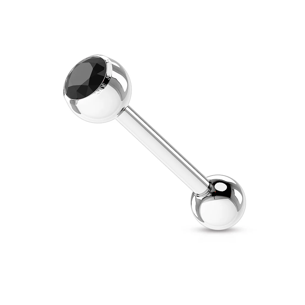 Basic Press Fit CZ Surgical Steel Tragus Barbell Tongue Rings - Image 8