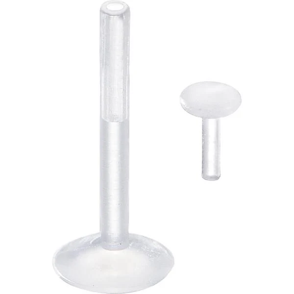Bio Flex Clear Push In Top Labret Cartilage Tragus Daith Piercing Retainers 16G