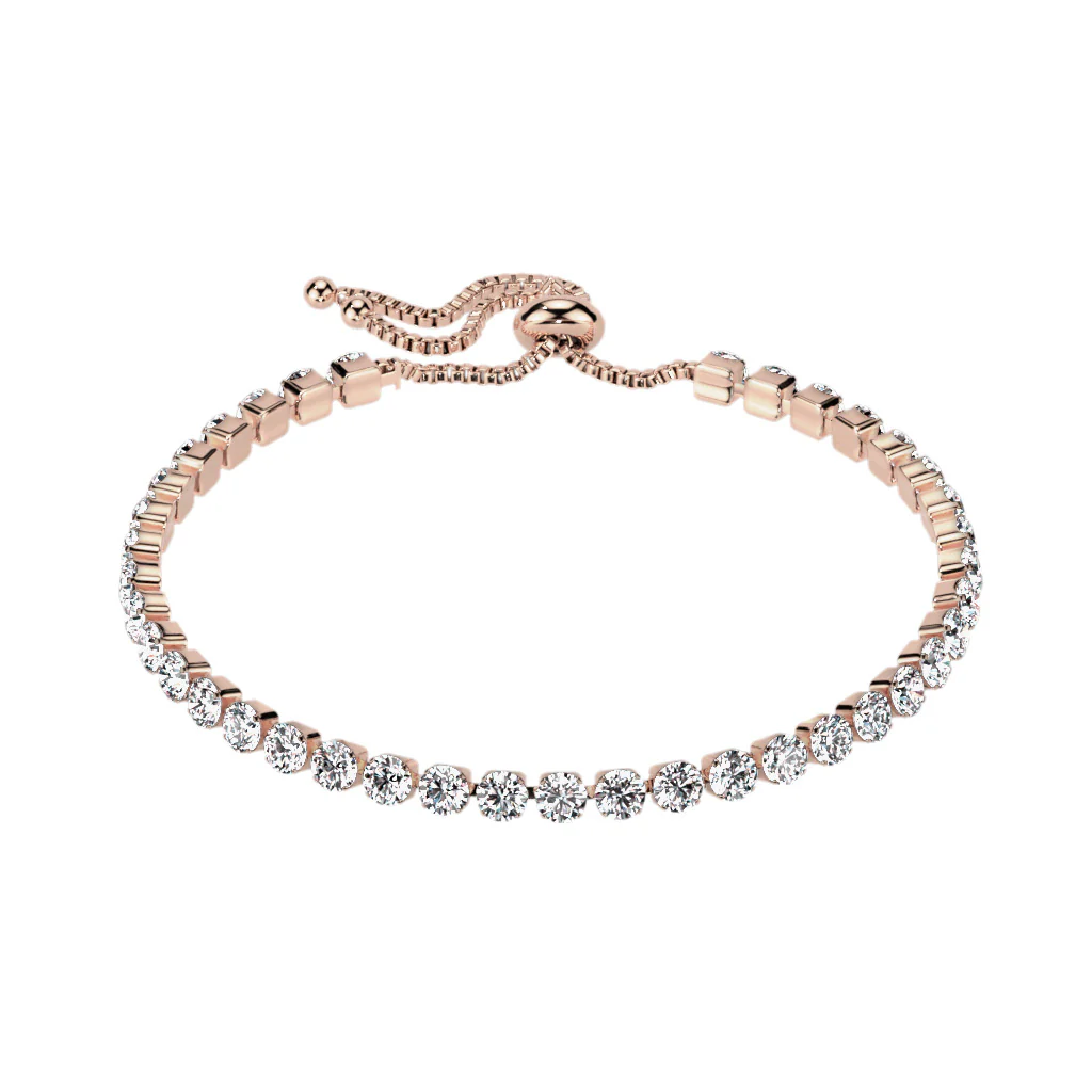 Adjustable Stainless Steel Tennis Bracelet With Prong Set CZ - Image 6