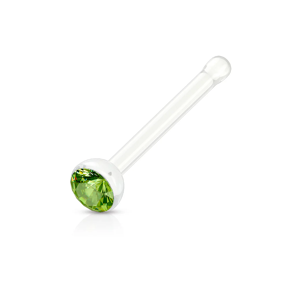 Clear Acrylic With Mixed CZ Nose Stud No Metal - Image 5