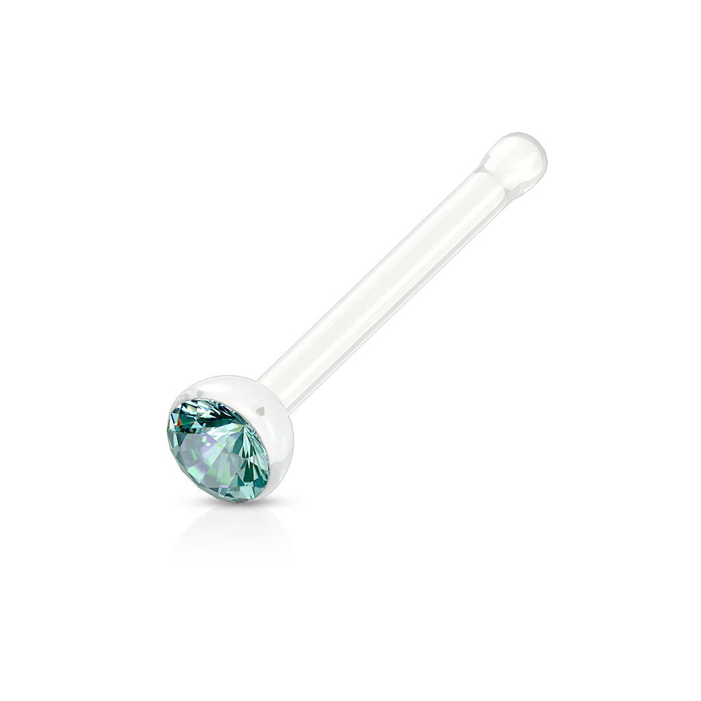 Clear Acrylic With Mixed CZ Nose Stud No Metal - Image 7