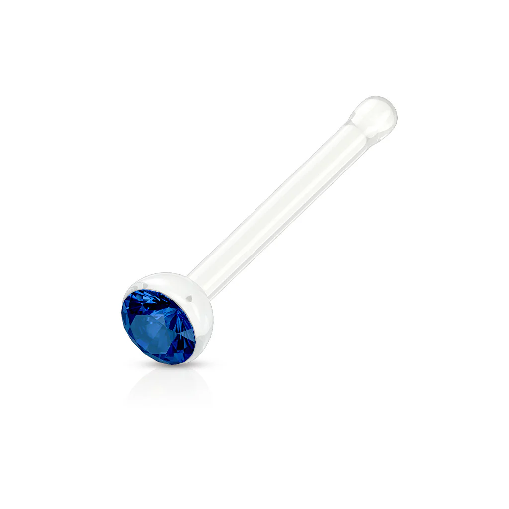 Clear Acrylic With Mixed CZ Nose Stud No Metal - Image 9