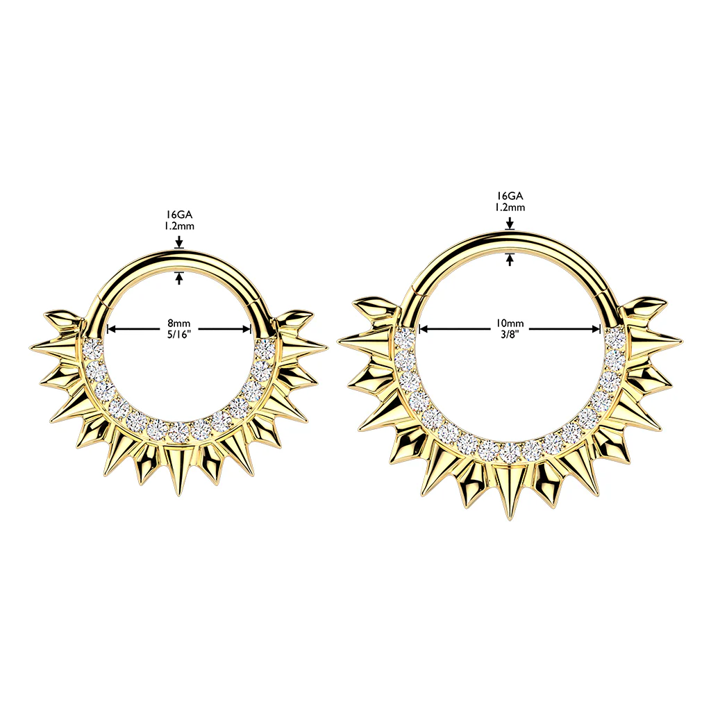 CNC CZ Set Hinged Segment Hoop Ring For Daith Septum Cartilage - Image 4