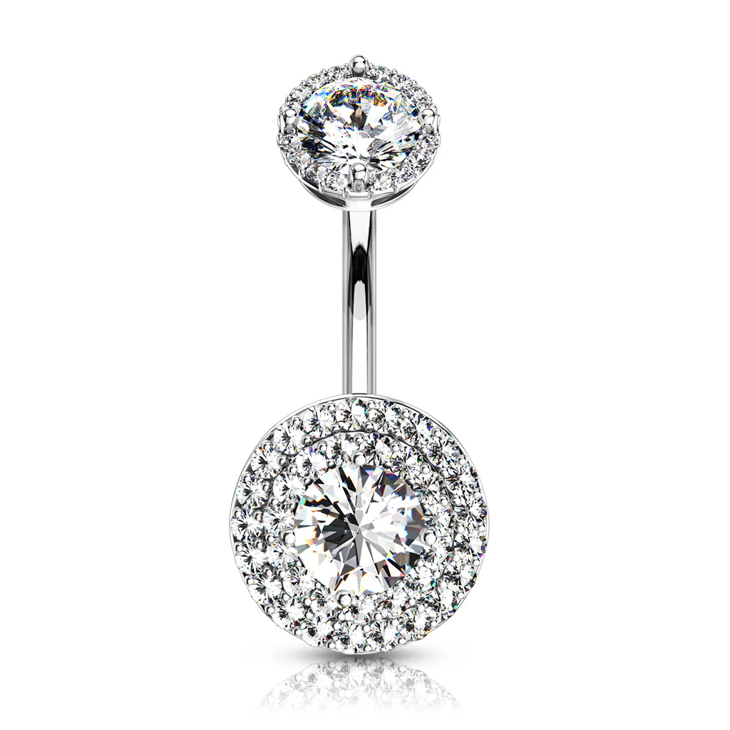3 Pc Hot Seller 14K Gold And Surgical Steel CZ Navel Belly Button Rings - Image 5