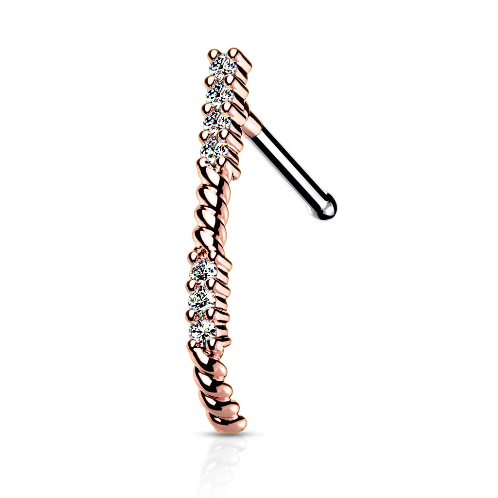 1 Pc CZ Paved Nose Crawler Bone Stud Rings - Image 6