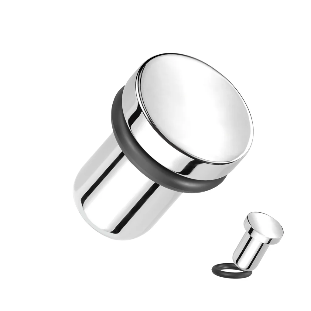1 Pc Basic Implant Titanium Mirror Polished Flat Round Ear Plug - Image 3