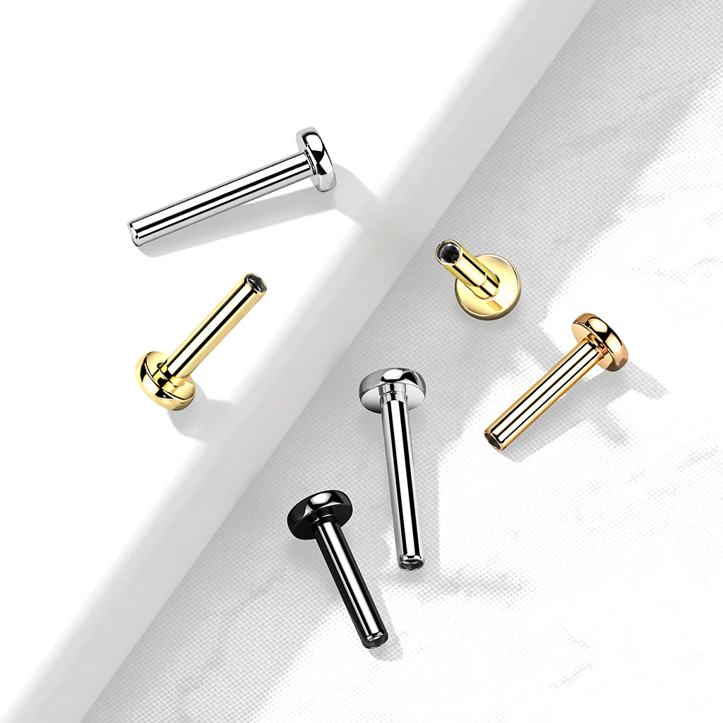 Titanium Internally Threaded 3mm Flat Back Labret Post