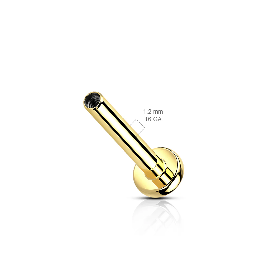 Titanium Internally Threaded 3mm Flat Back Labret Post - Image 2